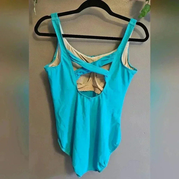 COPY - Lands' End 12 DD-Cup SlenderSuit One-Piece Swimsuit Tummy Control Turquoi - Picture 4 of 5